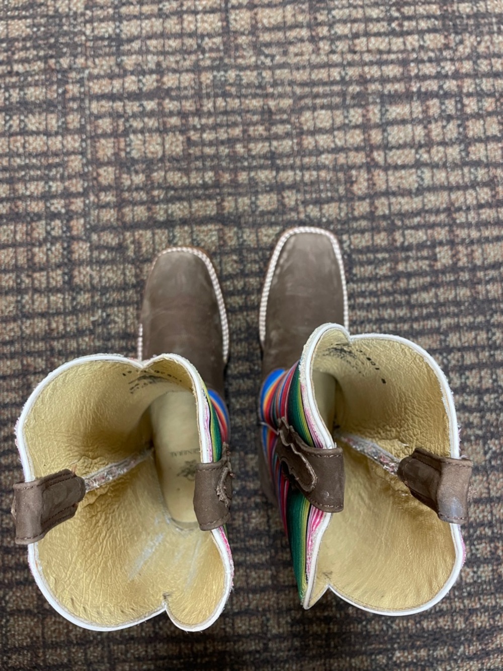 El General Cowboy Boots with Multicolor Serape Shaft Made in Mexico Wms 8- EUC! - Picture 10 of 11